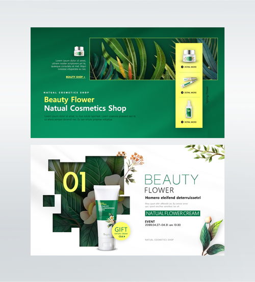 天然植物 护肤产品 花卉精华 美妆海报设计psd tit251t0095w1 y1221待整理